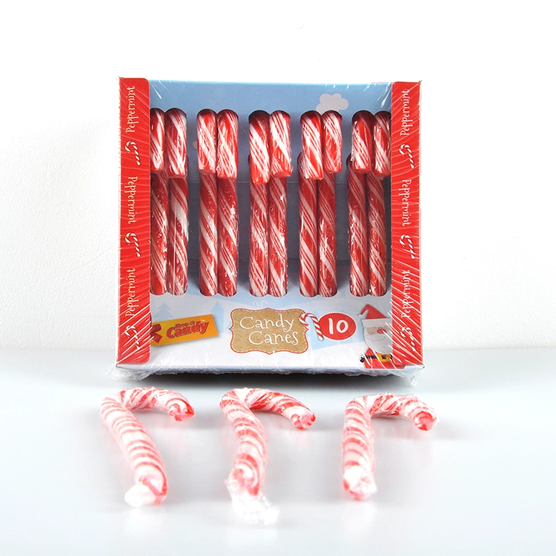 Christmas Cane Lollipop Candy for Christmas Holiday Santa Claus Gift 12g*10PCS Red Swirls Mint Flavor Candy Canes for Daily Life