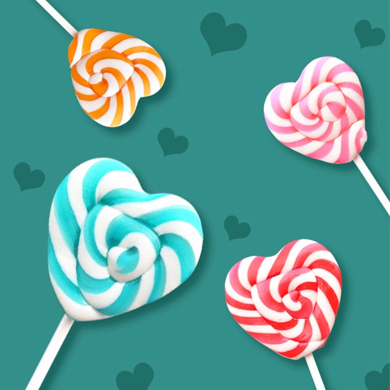 Customization Fruity Lollipop Valentines′ S Day Heart Shaped Candy